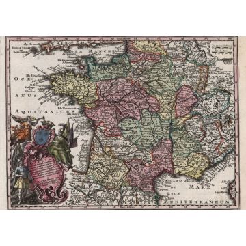 Lais Puzzle - Matthäus Seutter Landkarte - Atlas Novas Indicibus Instructus (1744) - Gallia (Frankreich) - Motivserie - 1.000 Teile
