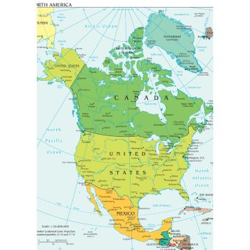 Lais Puzzle - Landkarte Nordamerika - 1.000 Teile