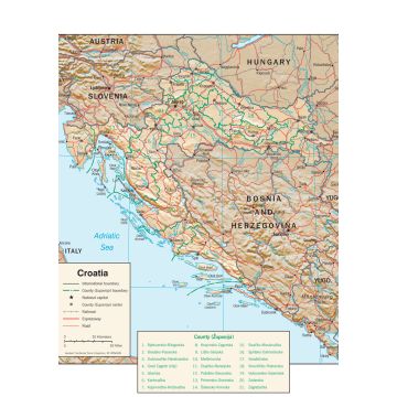 Lais Puzzle - Physische Landkarte Kroatien - 1.000 Teile