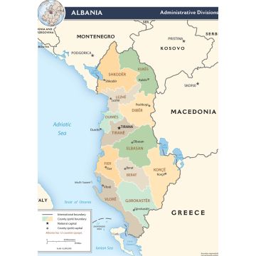 Lais Puzzle - Landkarte Albanien Verwaltung - 1.000 Teile