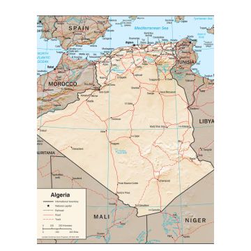 Lais Puzzle - Physische Landkarte Algerien - 1.000 Teile