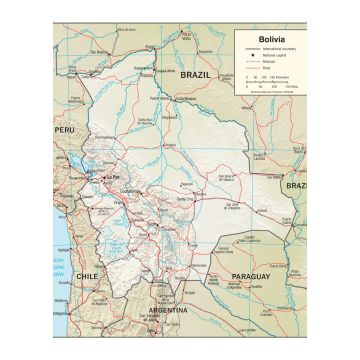 Lais Puzzle - Physische Landkarte Bolivien - 1.000 Teile