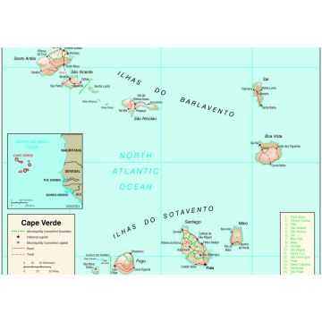 Lais Puzzle - Physische Landkarte Kap Verden - 1.000 Teile