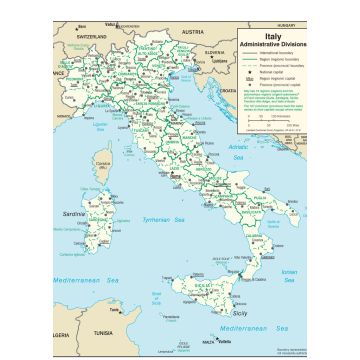 Lais Puzzle - Landkarte Italien Verwaltung - 1.000 Teile