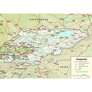 Lais Puzzle - Physische Landkarte Kirgistan - 1.000 Teile
