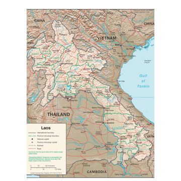 Lais Puzzle - Physische Landkarte Laos - 1.000 Teile