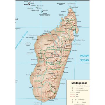 Lais Puzzle - Physische Landkarte Madagaskar - 1.000 Teile