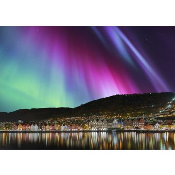 Lais Puzzle - Bergen Norwegen mit Nordlicht - 100, 200, 500 & 1.000 Teile