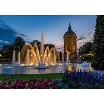 Lais Puzzle - Mannheim Wasserturm am Abend - 500 & 1.000 Teile