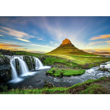 Lais Puzzle - Sonnenuntergang über Kirkjufellsfoss Wasserfall und Kirkjufell Berg in Island - 500 & 1.000 Teile