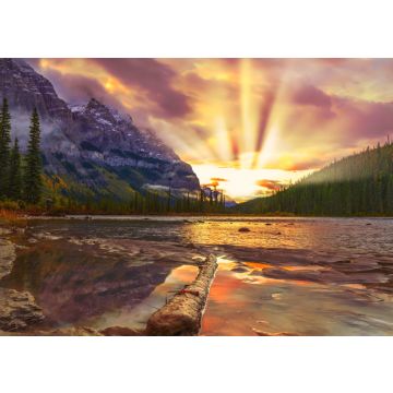 Lais Puzzle - Farbenfroher Sonnenaufgang über Bergen mit Bergfluss - 100, 200, 500 & 1.000 Teile