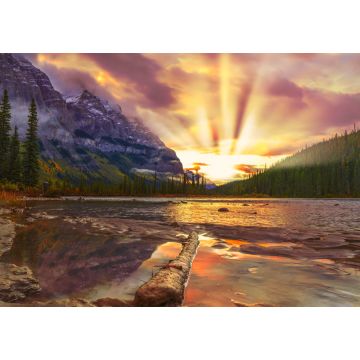 Lais Puzzle - Farbenfroher Sonnenaufgang über Bergen mit Bergfluss - 1.000 Teile