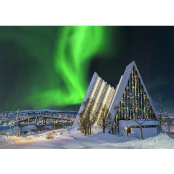 Lais Puzzle - Eismeerkathedrale Tromsö Norwegen mit Nordlicht - 500 & 1.000 Teile
