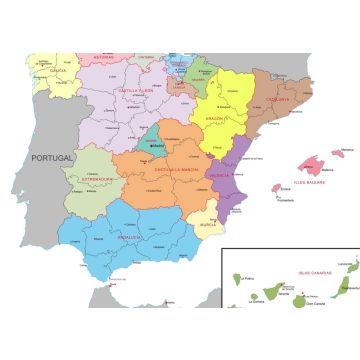 Lais Puzzle - Spanien, Verwaltung, Karte - 100, 200, 500 & 1.000 Teile