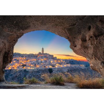 Lais Puzzle - Matera, Italien. Stadtbildbild der mittelalterlichen Stadt Matera, Italien während des schönen Sonnenuntergangs - 100, 200, 500 & 1.000 Teile