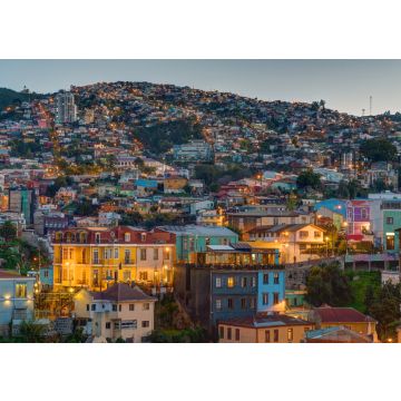 Lais Puzzle - Blick über einen der Hügel von Valparaiso in Chile in der Abenddämmerung - 100, 200, 500 & 1.000 Teile