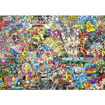 Lais Puzzle - Coole Musik-Graffiti im urbanen Stil an der Wand - 100, 200, 500 & 1.000 Teile
