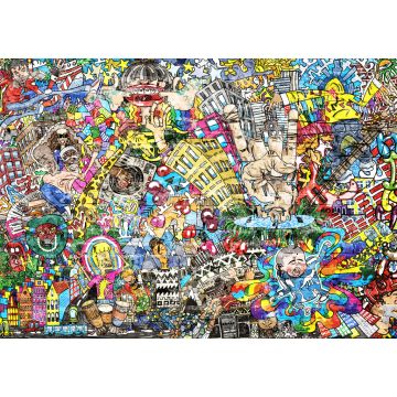 Lais Puzzle - Coole Musik-Graffiti im urbanen Stil an der Wand - 1.000 Teile