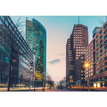 Lais Puzzle - Straße am Potsdamer Platz in der Nacht mit Linsenfackeln von fahrenden Autos, Berlin - 100, 200, 500 & 1.000 Teile