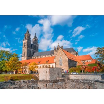 Lais Puzzle - Prachtvolle, farbenfrohe Kathedrale von Magdeburg im Herbst, Deutschland - 100, 200, 500 & 1.000 Teile