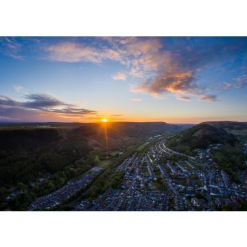 Lais Puzzle - schöne Luftaufnahme der Landschaft bei Sonnenuntergang (Südwales Abertillery) - 100, 200, 500 & 1.000 Teile