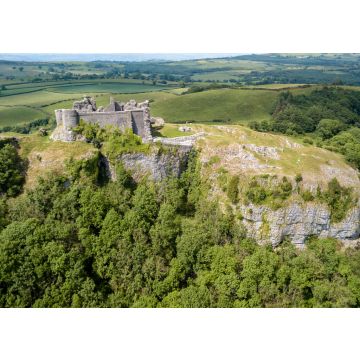 Lais Puzzle - Luftaufnahme der Ruinen einer alten Burg auf einem Hügel (Carreg Cennen, Wales, Großbritannien) - 100, 200, 500 & 1.000 Teile