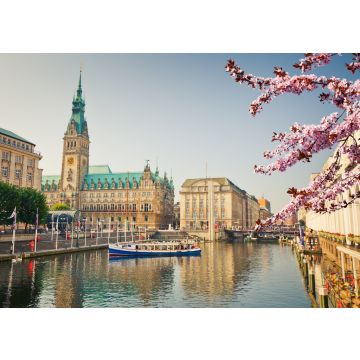Lais Puzzle - Hamburger Rathaus und Alster im Frühjahr, Hamburg - 100, 200, 500 & 1.000 Teile