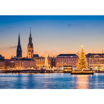 Lais Puzzle - Skyline und Weihnachtsmarkt von Hamburg, Deutschland - 100, 200, 500 & 1.000 Teile
