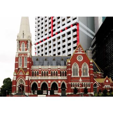Lais Puzzle - Uniting Church am King George Square im Kontrast zu modernen Wolkenkratzern in Brisbane Queensland Australien - 100, 200, 500 & 1.000 Teile