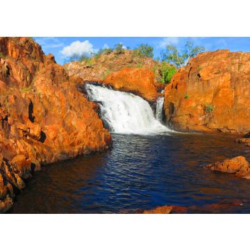 Lais Puzzle - Schöner Wasserfall Edith Falls mit roten Felsen im Northern Territory, Australien in der Nähe von Pine Creek - 100, 200, 500 & 1.000 Teile