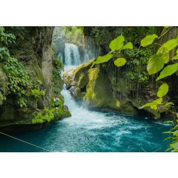 Lais Puzzle - Panorama schönen tiefen Wasserfall in Bridge of God und Wasserfälle von Tamasopo, San Luis Potosi, Mexiko - 100, 200, 500 & 1.000 Teile