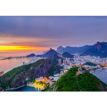 Lais Puzzle - Blick bei Sonnenuntergang auf Copacabana, Corcovado und Botafogo in Rio de Janeiro. Brasilien - 100, 200, 500 & 1.000 Teile