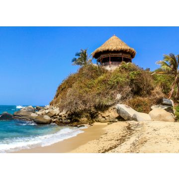 Lais Puzzle - Panorama einer Hütte an einem Traumstrand im Nationalpark Tayrona bei Barranquilla an der Karibikküste von Kolumbien - 100, 200, 500 & 1.000 Teile