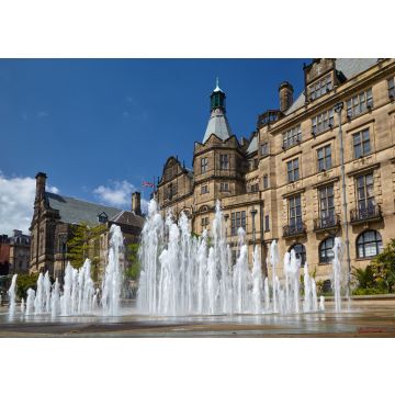 Lais Puzzle - Der Springbrunnen in den Peace Gardens. Sheffield. England - 100, 200, 500 & 1.000 Teile