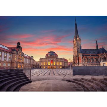 Lais Puzzle - Ansicht des Chemnitzer Opernhauses und der St. Petri Kirche, Deutschland. - 100, 200, 500 & 1.000 Teile