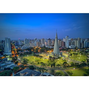 Lais Puzzle - Luftaufnahme von Maringá, Kathedrale und Stadtzentrum. Mehrere Gebäude. Paraná, Brasilien - 100, 200, 500 & 1.000 Teile