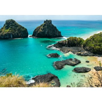 Lais Puzzle - Blick auf den Zwei-Brüder-Berg und die Schweinebucht (Morro dos Dois Irmãos e Baía dos Porcos auf Portugiesisch) in Fernando de Noronha, Brasilien - 100, 200, 500 & 1.000 Teile
