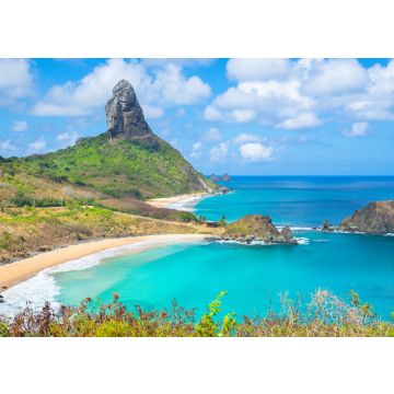 Lais Puzzle - Schöner Blick auf Conceicao und die mittleren Strände mit dem Gipfelberg (Morro do Pico) im Hintergrund, Insel Fernando de Noronha - Brasilien - 100, 200, 500 & 1.000 Teile