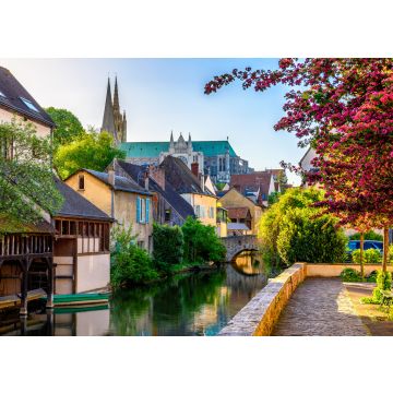 Lais Puzzle - Eure-Flussufer mit alten Häusern in der Kleinstadt Chartres, Frankreich - 100, 200, 500 & 1.000 Teile