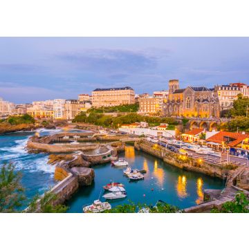 Lais Puzzle - Sonnenuntergang Blick auf Yachthafen in Biarritz, Frankreich - 100, 200, 500 & 1.000 Teile