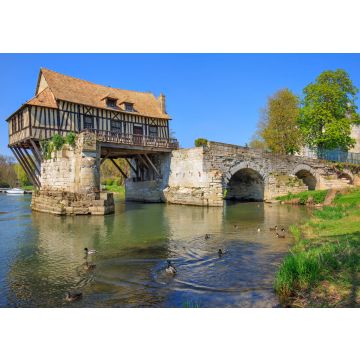 Lais Puzzle - Alte Mühle auf der Seine-Brücke, Vernon, Normandie, Frankreich - 100, 200, 500 & 1.000 Teile