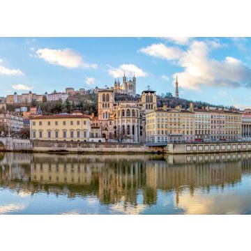 Lais Puzzle - Kathedrale Saint Jean und Basilika Notre-Dame de Fourviere, ikonische Symbole von Lyon, Rhône, Frankreich - 100, 200, 500 & 1.000 Teile