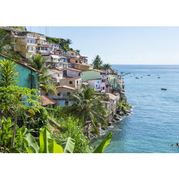 Lais Puzzle - Farbenfrohe Favela-Architektur am Hang der Gemeinde Solar do Unhao mit Blick auf die Allerheiligenbucht in Salvador, Bahia, Brasilien - 100, 200, 500 & 1.000 Teile