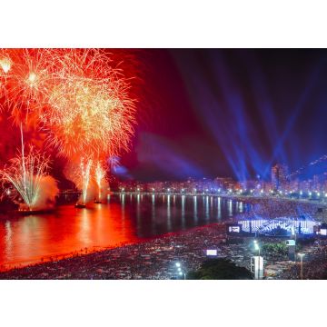 Lais Puzzle - Ikonisches und atemberaubendes Feuerwerk am Copacabana Strand, Rio de Janeiro, Brasilien - 100, 200, 500 & 1.000 Teile