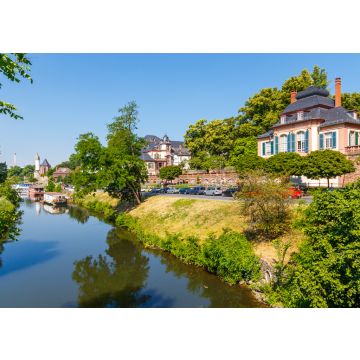 Lais Puzzle - Frankfurt-Höchst. Nidda kurz vor der Mündung in den Main. Links die Worthspitze, rechts der Bolongaropalast. 14.06.2017. - 100, 200, 500 & 1.000 Teile