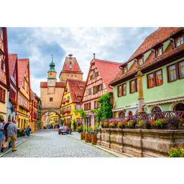 Lais Puzzle - Schöne Straßen in Rothenburg ob der Tauber mit traditionellen deutschen Häusern, Bayern, Deutschland - 100, 200, 500 & 1.000 Teile