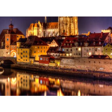 Lais Puzzle - Nighttime in Regensburg Germany with the Danube river - 100, 200, 500 & 1.000 Teile