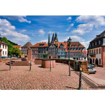 Lais Puzzle - Altstadt von Gelnhausen mit Springbrunnen im Vordergrund, Hessen, Deutschland - 100, 200, 500 & 1.000 Teile