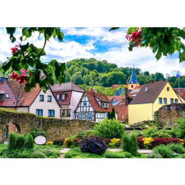 Lais Puzzle - Blick auf die alte Stadtmauer und Fachwerkhäuser in Bad Orb, Hessen, Deutschland - 100, 200, 500 & 1.000 Teile