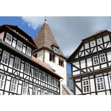 Lais Puzzle - Turm der Stiftskirche mit Fachwerkhäusern in Kaufungen / Hessen - 100, 200, 500 & 1.000 Teile